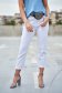 White jeans accessorized with belt high waisted loose fit denim 1 - StarShinerS.com