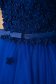 Rochie albastra de ocazie scurta in clos din tul si dantela 3D cu cupe moi cu forma de sustinere 5 - StarShinerS.ro