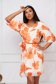 Dress short cut loose fit from veil fabric with floral print 2 - StarShinerS.com