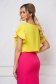 Yellow women`s blouse loose fit georgette accesorised with necklace 2 - StarShinerS.com