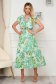 Rochie plisata din voal midi in clos cu elastic in talie si decolteu petrecut - SunShine 1 - StarShinerS.ro