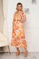 Rochie plisata din voal midi in clos cu elastic in talie si decolteu petrecut - SunShine 3 - StarShinerS.ro