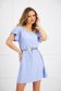 Lightblue dress loose fit short cut georgette accessorized with belt 2 - StarShinerS.com