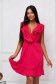Fuchsia dress cloche with elastic waist short cut georgette frilly trim around cleavage line 1 - StarShinerS.com