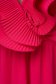 Fuchsia dress cloche with elastic waist short cut georgette frilly trim around cleavage line 5 - StarShinerS.com