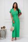 Salopeta SunShine verde eleganta plisata si evazata din georgette 3 - StarShinerS.ro