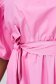 Rochie SunShine roz deschis scurta in clos cu elastic in talie din bumbac cu umeri goi 5 - StarShinerS.ro