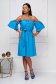 Blue dress short cut cloche with elastic waist cotton naked shoulders 3 - StarShinerS.com