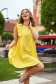 Yellow dress short cut loose fit thin fabric with rounded cleavage 3 - StarShinerS.com