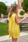 Yellow dress short cut loose fit thin fabric with rounded cleavage 4 - StarShinerS.com