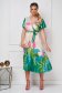 Rochie plisata SunShine midi in clos cu elastic in talie din satin cu imprimeu floral 3 - StarShinerS.ro