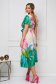 Rochie plisata SunShine midi in clos cu elastic in talie din satin cu imprimeu floral 2 - StarShinerS.ro