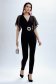 Black jumpsuit wrap over front crepe with butterfly sleeves long 1 - StarShinerS.com
