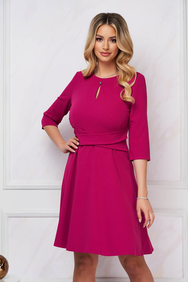 Office dresses, Raspberry dress short cut cloche crepe with rounded cleavage - StarShinerS.com