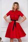 Red dress short cut cloche cotton front closing 1 - StarShinerS.com