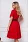 Red dress short cut cloche cotton front closing 2 - StarShinerS.com