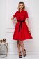 Red dress short cut cloche cotton front closing 3 - StarShinerS.com