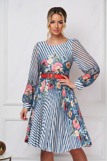 Online Dresses, Dress elegant midi pleated elastic cloth with veil sleeves cloche - StarShinerS.com