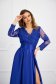 Blue dress cloche long laced taffeta wrap over front 4 - StarShinerS.com