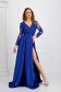 Blue dress cloche long laced taffeta wrap over front 1 - StarShinerS.com