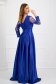 Blue dress cloche long laced taffeta wrap over front 2 - StarShinerS.com