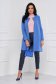 Lightblue overcoat elastic cloth with floral print lateral pockets straight - StarShinerS 3 - StarShinerS.com