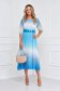 Blue dress midi cloche with elastic waist pleated from veil fabric 5 - StarShinerS.com
