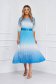 Rochie din voal albastra plisata midi in clos cu elastic in talie - SunShine 4 - StarShinerS.ro