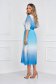 Blue dress midi cloche with elastic waist pleated from veil fabric 2 - StarShinerS.com