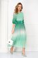 Lightgreen dress midi cloche with elastic waist pleated from veil fabric 4 - StarShinerS.com
