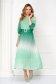 Lightgreen dress midi cloche with elastic waist pleated from veil fabric 5 - StarShinerS.com