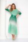 Lightgreen dress midi cloche with elastic waist pleated from veil fabric 2 - StarShinerS.com