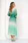 Rochie din voal verde-deschis plisata midi in clos cu elastic in talie - SunShine 3 - StarShinerS.ro