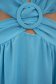 Rochie din georgette cu granulatie albastru-deschis midi in clos cu elastic in talie cu decupaje in material - SunShine 4 - StarShinerS.ro
