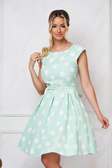 Dress cloche elastic cloth short cut with floral print