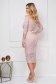 Lightpink midi dress with tented cut from laced fabric off-shoulder - StarShinerS 2 - StarShinerS.com