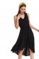 Black dress midi cloche asymmetrical with v-neckline thin fabric 1 - StarShinerS.com