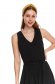 Black dress midi cloche asymmetrical with v-neckline thin fabric 2 - StarShinerS.com