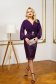 Midi Pencil Dress in Purple Sequin and Veil with Cut-out Back - PrettyGirl 5 - StarShinerS.com