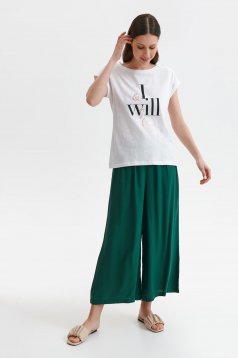 White t-shirt loose fit cotton with print details