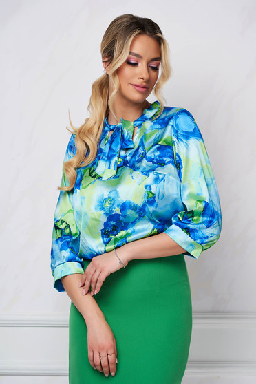 Blouses & Shirts, - StarShinerS women`s blouse loose fit from satin - StarShinerS.com