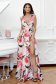 Tafta Dress in A-Line with Slit on the Leg with Floral Print - Artista 1 - StarShinerS.com