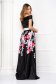 Dress long cloche taffeta with floral print 4 - StarShinerS.com