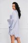 Gray Satin Dress with Asymmetric Wide Cut - Artista 3 - StarShinerS.com