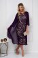 Purple dress elegant midi straight lace and crystal embellished details 2 - StarShinerS.com