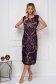 Purple dress elegant midi straight lace and crystal embellished details 3 - StarShinerS.com