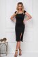 - StarShinerS black dress midi pencil crepe with glitter details 3 - StarShinerS.com