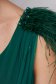 Rochie de ocazie verde lunga in clos din tul accesorizata cu pietre stras si pene 5 - StarShinerS.ro