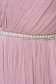 Rochie de ocazie roz lunga in clos din tul accesorizata cu pietre stras si pene 5 - StarShinerS.ro