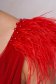 Long cloche from tulle with embellished accessories feather details red dress 5 - StarShinerS.com